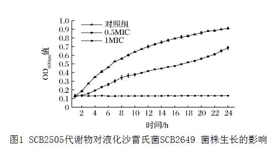 基于MIC和生長(zhǎng)曲線分析植物乳桿菌SCB2505代謝物對(duì)液化沙雷氏菌的抑菌機(jī)理（一）